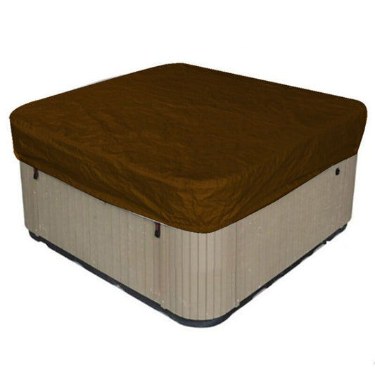 Square Hot Tub Spa Cover Waterproof 190T Polyester Anti Dust Anti UV with Storage Bag Black Coffee, 207 x 207 V1237-ZY-522-0036