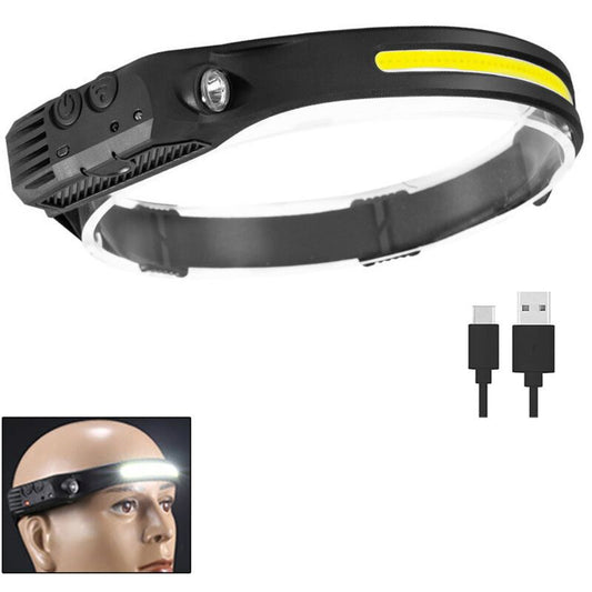 LED Headlamp USB Rechargeable 500 Lumen COB Motion Sensor IPX4 Waterproof for Running Camping Fishing Hunting V1237-ZY-522-0037
