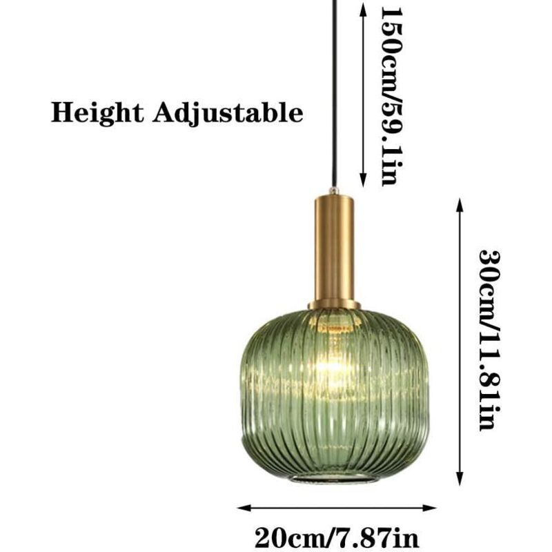Industrial Vintage Glass Pendant Light Polished Brass Holder Modern Retro Ceiling Lamp Energy Class A Plus V1237-ZY-522-0039