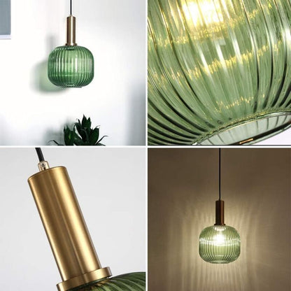 Industrial Vintage Glass Pendant Light Polished Brass Holder Modern Retro Ceiling Lamp Energy Class A Plus V1237-ZY-522-0039