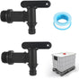 2 Pack Rain Tank Tap with PTFE Tape IBC Drain Tap Plastic Replacement Tap, 0.75 Inch V1237-ZY-522-0040