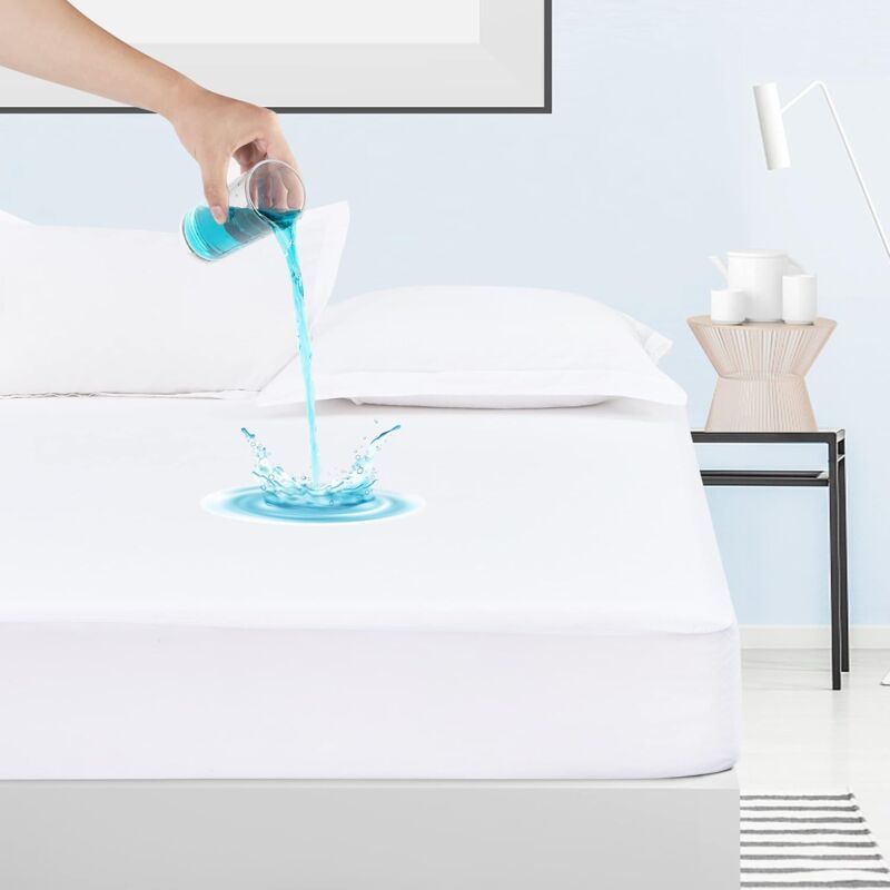 Waterproof Breathable Quiet Washable Mattress Protector for King Bed, 140 x 200 x 30cm V1237-ZY-522-0041