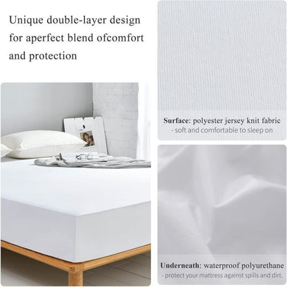 Waterproof Breathable Quiet Washable Mattress Protector for King Bed, 140 x 200 x 30cm V1237-ZY-522-0041