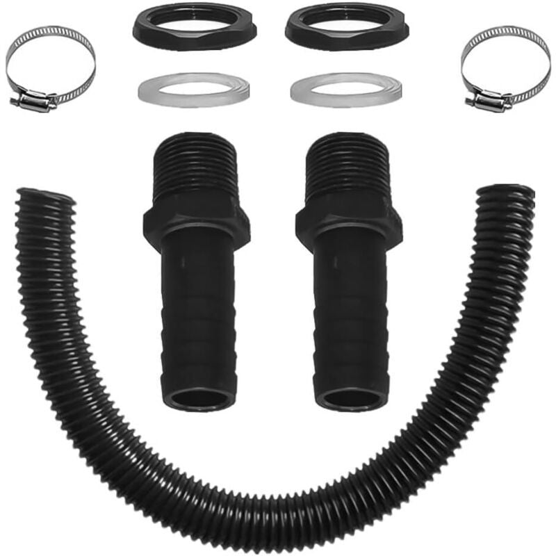 Rain Barrel Connection Hose Kit with 2 Hose Sockets and Locknut, 50cm Hose 25mm Socket V1237-ZY-522-0042