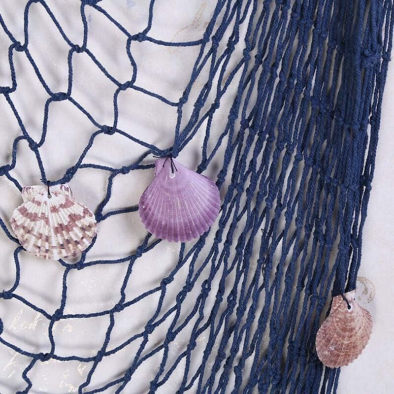 Decorative Fishing Net with Shells Nautical Beach Wall and Door Decor V1237-ZY-522-0043