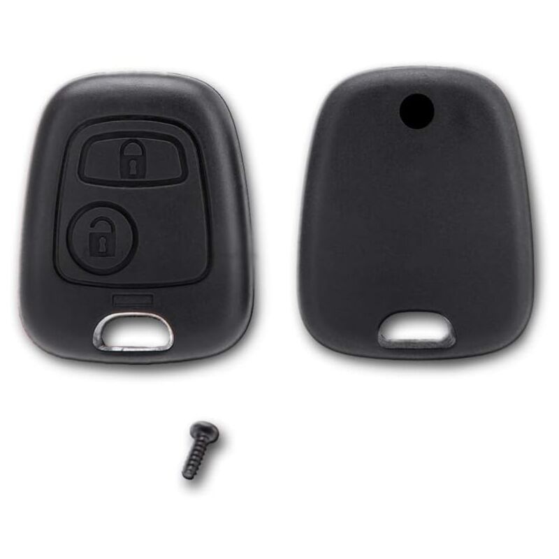 Replacement Key Shell with Screw and Remote Button Compatible with Citroen Peugeot Toyota Models Black V1237-ZY-522-0049