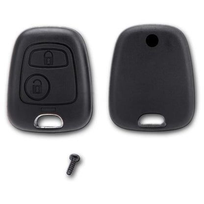 Replacement Key Shell with Screw and Remote Button Compatible with Citroen Peugeot Toyota Models Black V1237-ZY-522-0049