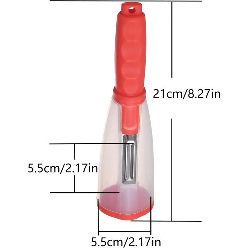 2 Pack Vegetable Peelers with Container Ultra Sharp Stainless Steel for Fruit and Potato Green Red V1237-ZY-522-0050
