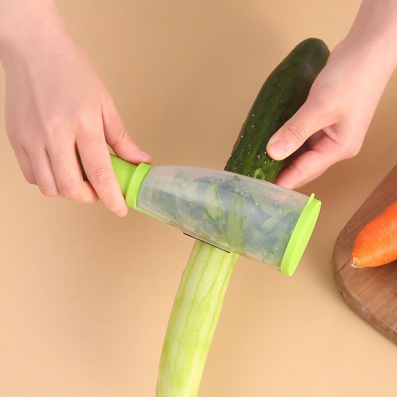 2 Pack Vegetable Peelers with Container Ultra Sharp Stainless Steel for Fruit and Potato Green Red V1237-ZY-522-0050