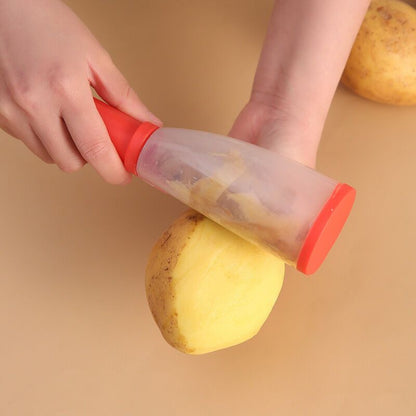 2 Pack Vegetable Peelers with Container Ultra Sharp Stainless Steel for Fruit and Potato Green Red V1237-ZY-522-0050