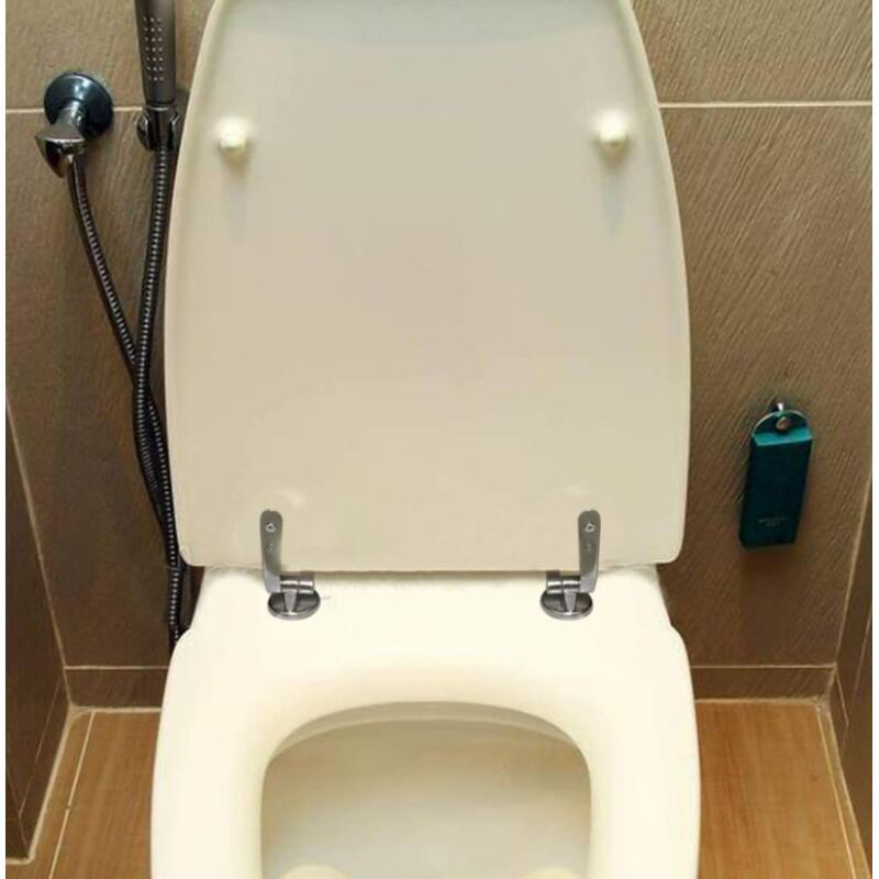 2 Pack Toilet Seat Hinges Replacement with Zinc Alloy Fixings V1237-ZY-522-0053