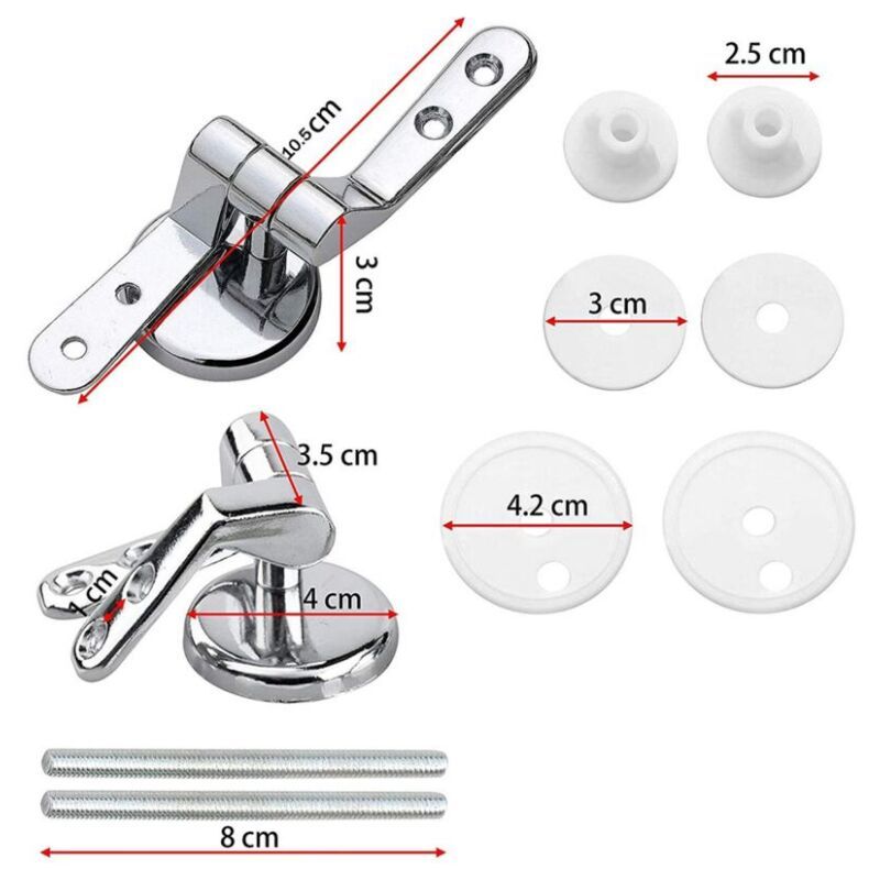 2 Pack Toilet Seat Hinges Replacement with Zinc Alloy Fixings V1237-ZY-522-0053