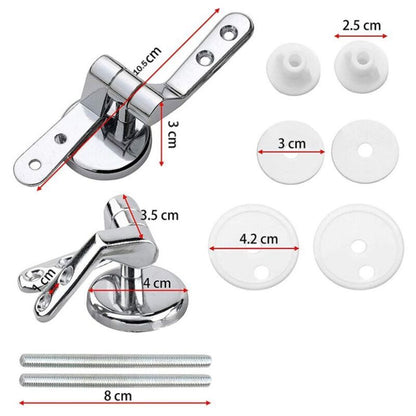 2 Pack Toilet Seat Hinges Replacement with Zinc Alloy Fixings V1237-ZY-522-0053