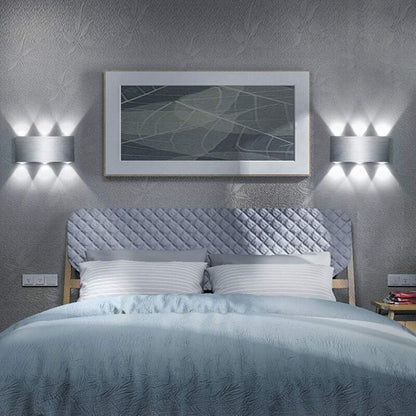 LED Wall Light 18W Indoor Square Aluminum Up Down Lamp Cool White for Bedroom Office Hallway V1237-ZY-522-0062