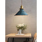 Nordic Retro Metal Cage E27 Pendant Ceiling Light Blue Industrial Chandelier, 8.27in Diameter V1237-ZY-522-0065