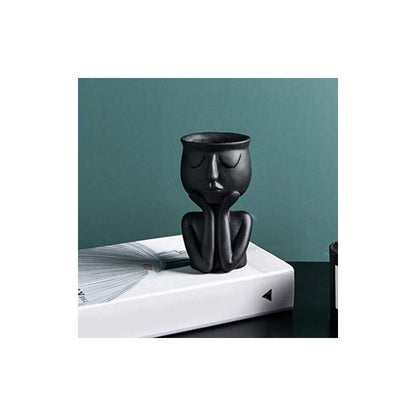 Creative Nordic Face Vase Black Abstract Flower Pot for Succulents and Indoor Plants V1237-ZY-522-0067