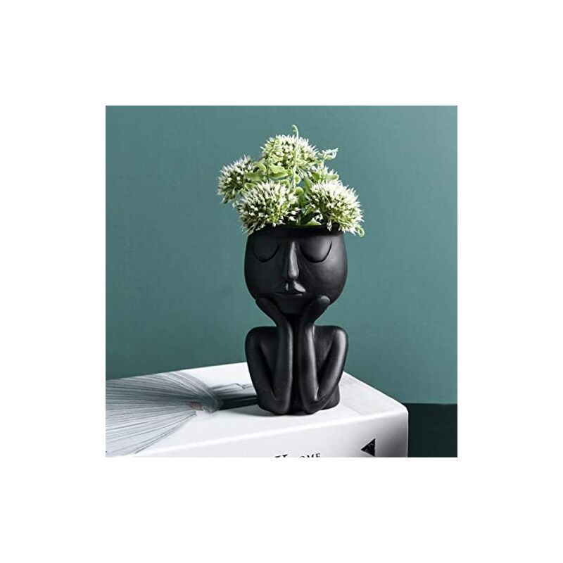 Creative Nordic Face Vase Black Abstract Flower Pot for Succulents and Indoor Plants V1237-ZY-522-0067