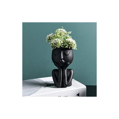 Creative Nordic Face Vase Black Abstract Flower Pot for Succulents and Indoor Plants V1237-ZY-522-0067