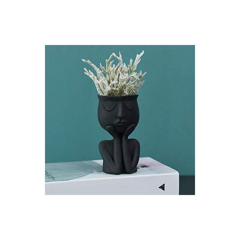 Creative Nordic Face Vase Black Abstract Flower Pot for Succulents and Indoor Plants V1237-ZY-522-0067