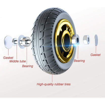 1 Pack Universal Rubber Swivel Caster Wheel with Plate for Trolley Replacement, 3in V1237-ZY-522-0068