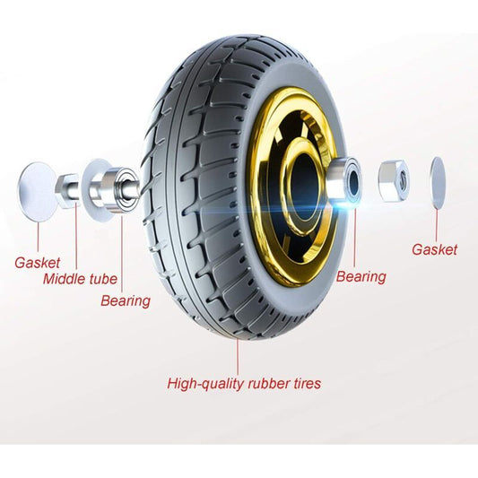 1 Pack Universal Rubber Swivel Caster Wheel with Plate for Trolley Replacement, 3in V1237-ZY-522-0068
