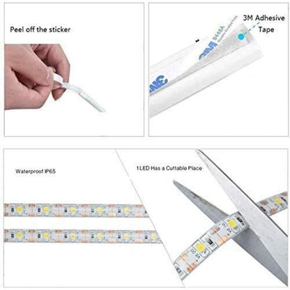 LED Motion Sensor Strip Light Battery Operated Auto On Off for Closet Stairs Kitchen, 1M V1237-ZY-522-0071