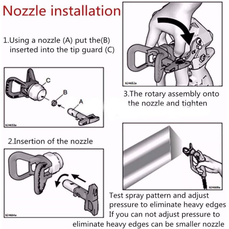 Reversible Airless Spray Gun Tip Nozzle Compatible with Wagner Paint Spray Gun, 615 V1237-ZY-522-0072