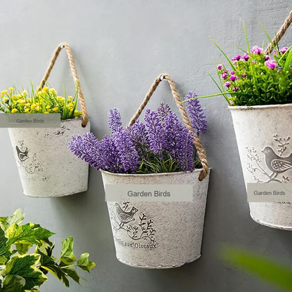 3 Pack Galvanized Hanging Flower Baskets Half Round Wall Pots for Indoor Outdoor Farmhouse Decor V1237-ZY-522-0073