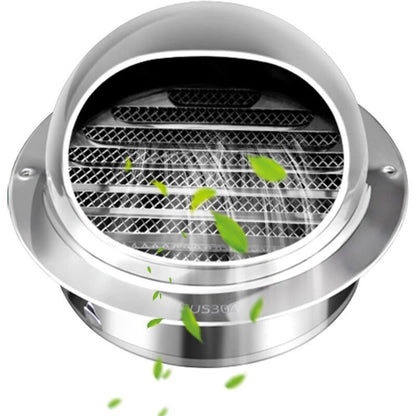 Round Stainless Steel Ventilation Grille with Anti Insect Slats for Exterior Wall Bathroom Kitchen, 150mm V1237-ZY-522-0074