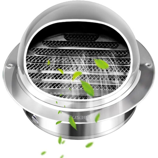 Round Stainless Steel Ventilation Grille with Anti Insect Slats for Exterior Wall Bathroom Kitchen, 150mm V1237-ZY-522-0074