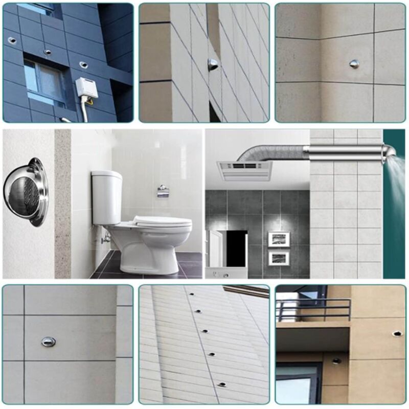 Round Stainless Steel Ventilation Grille with Anti Insect Slats for Exterior Wall Bathroom Kitchen, 150mm V1237-ZY-522-0074