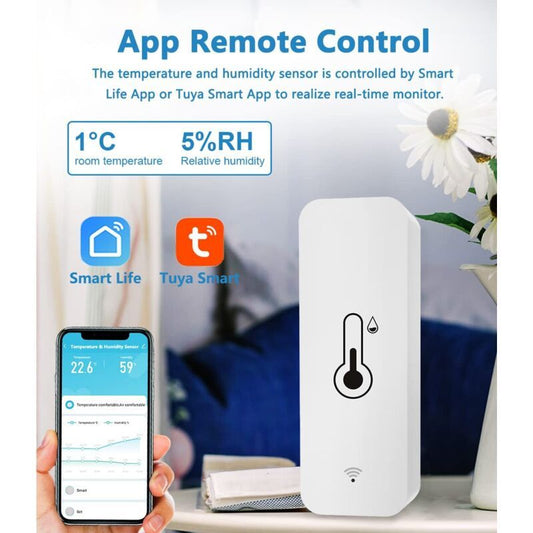 2 Pack WiFi Smart Thermometer Mini Digital Temperature Humidity Sensor Compatible with Alexa and Google Home V1237-ZY-522-0077
