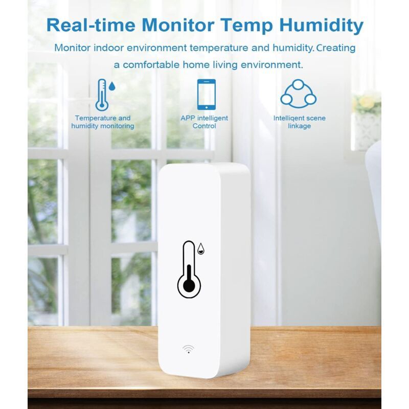 2 Pack WiFi Smart Thermometer Mini Digital Temperature Humidity Sensor Compatible with Alexa and Google Home V1237-ZY-522-0077