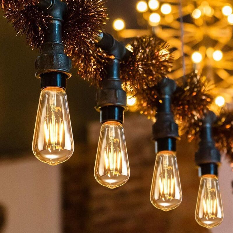 6 Pack E27 LED Edison Bulbs 4W Warm Light Vintage Antique Bulbs for Home Cafe Bar V1237-ZY-522-0080