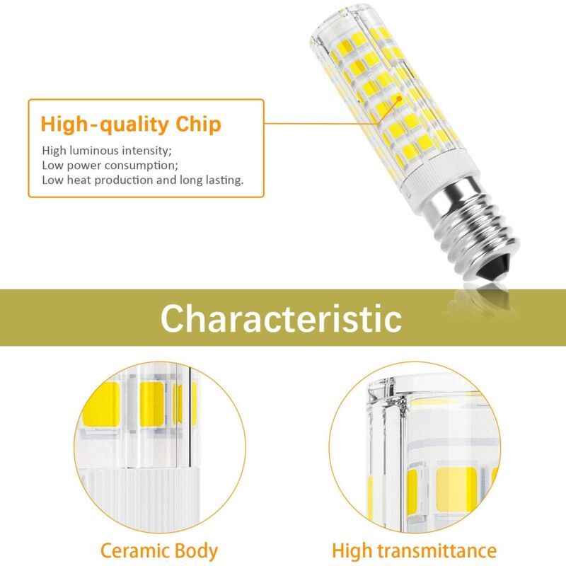 2 Pack E14 LED Hood Bulbs 5W 50W Halogen Equivalent Cool White Non Dimmable, 550lm 6000K V1237-ZY-522-0081