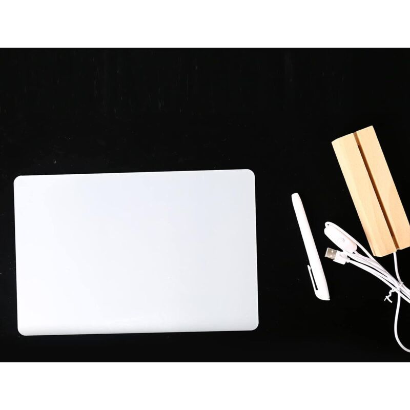 Luminous Transparent Acrylic Writing Board Clear Memo Message Frame Office Decoration, 30 x 20cm V1237-ZY-522-0082