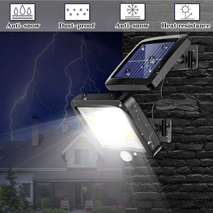 2 Pack 56 LED Outdoor Solar Lights with Motion Sensor IP65 Waterproof and 5M Cable, 120 Degree Angle V1237-ZY-522-0083