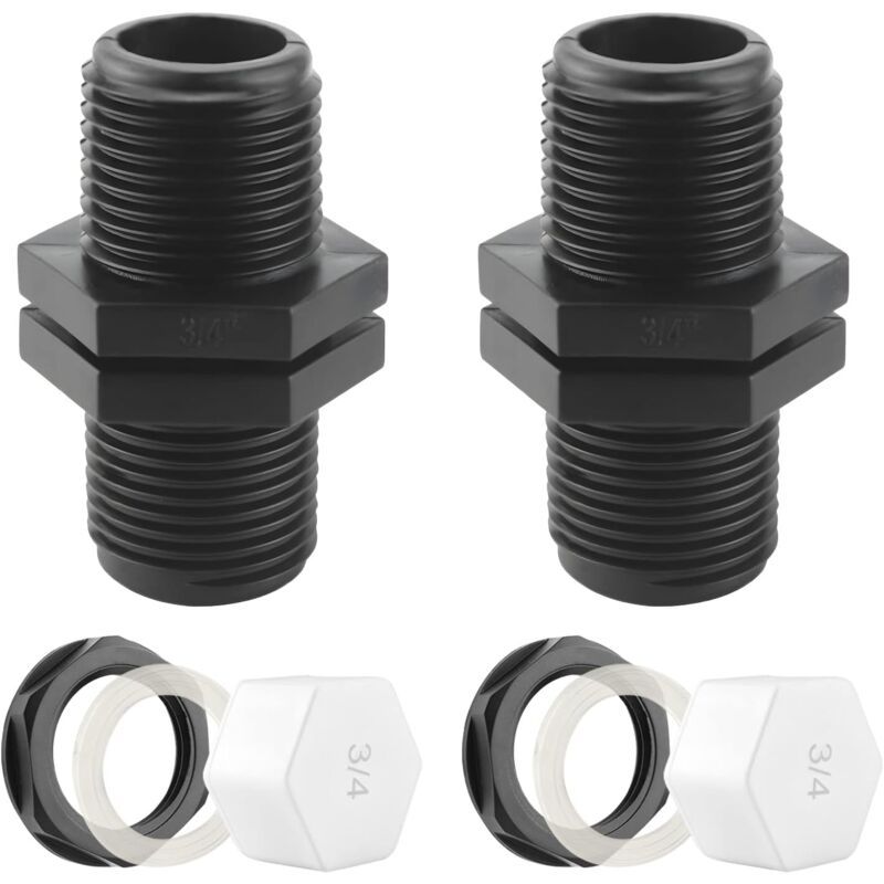 Overflow Tank Bulkhead Nipple with Gasket for 1000 Liter Rain Tank, 25mm 0.75 Inch V1237-ZY-522-0093