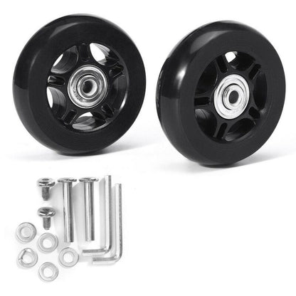 2 Pack Universal Suitcase Replacement Wheels Rubber Silent Multidirectional Luggage Casters, 70 x 19mm V1237-ZY-522-0098