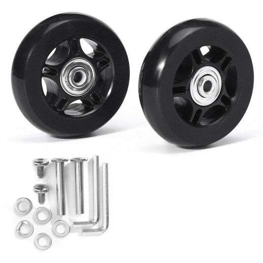 2 Pack Universal Suitcase Replacement Wheels Rubber Silent Multidirectional Luggage Casters, 70 x 19mm V1237-ZY-522-0098