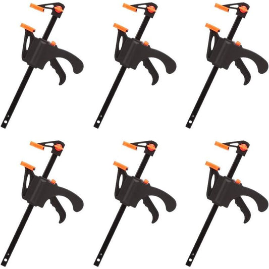 6 Pack F Shaped Clamps, Clamp with Tightening, Hand Tools for Carpentry, Wooden Door, 4inch V1237-ZY-528-001