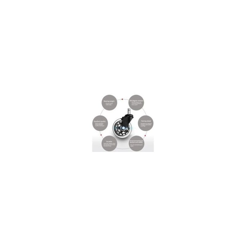 5 Pack Universal Office Chair Casters, Quiet and Abrasion Resistant Office Chair Replacement Wheels, 3 Inch V1237-ZY-528-010