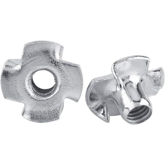 50 Pieces T Nuts 4 Prong Zinc Plated Steel for Woodworking Furniture, M5 V1237-ZY-528-022