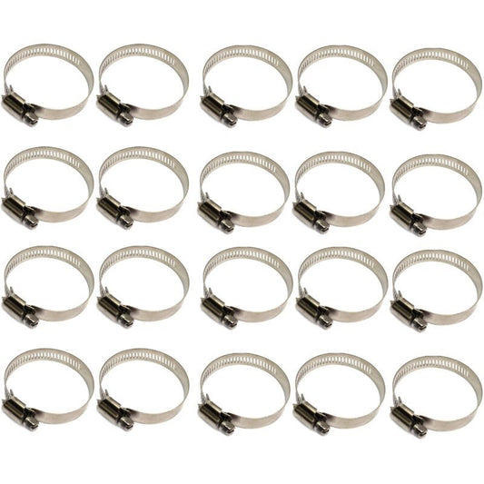 20 Pieces Pipe Clamp, Adjustable Pipe Clamp 100, 304 Stainless Steel Hose Clamp, Metal Hose Clamp, for Pipe, V1237-ZY-528-023