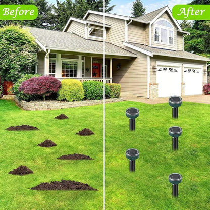 4 Pieces Solar Mole Repeller, Ultrasonic Pest Repeller Mole Control with IP65 Waterproof, Garden Mole V1237-ZY-528-028