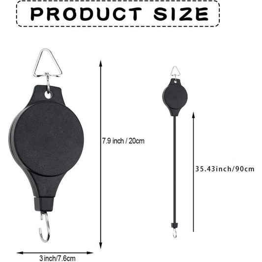 Hanging Basket Pulley, Plant Hook Pulley, Easy to Reach, Retractable Hanging Flower Hanging Basket for Garden V1237-ZY-528-029