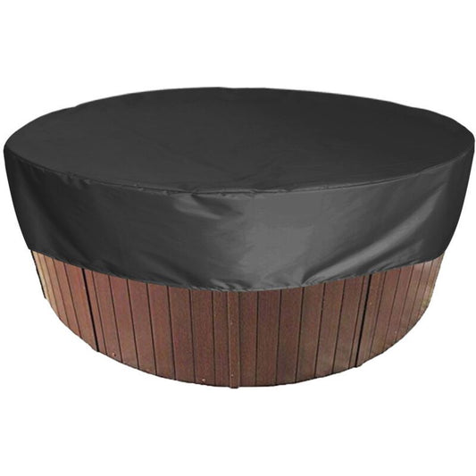 Round Swimming Pool Solar Cover Waterproof Spa Protective Cover 190T for Outdoor Spas, Black, 200 x 30cm V1237-ZY-528-030