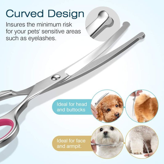 5 Pieces Dog Grooming Scissors, Titanium Coated Stainless Steel Pet Grooming Tool Set, Thinning Straight V1237-ZY-528-033