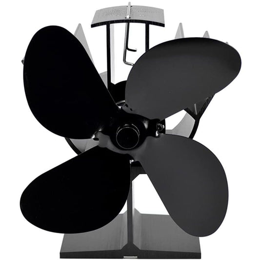 Fireplace and Stove Accessory, 6 Blades Wood Stove Fan, Stove Fan with Thermometer, Heat Powered Fireplace V1237-ZY-528-046
