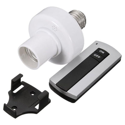 E27 220v Wireless Remote Control Light Lamp Bulb Cap Holder Socket Switch V1237-ZY-528-051